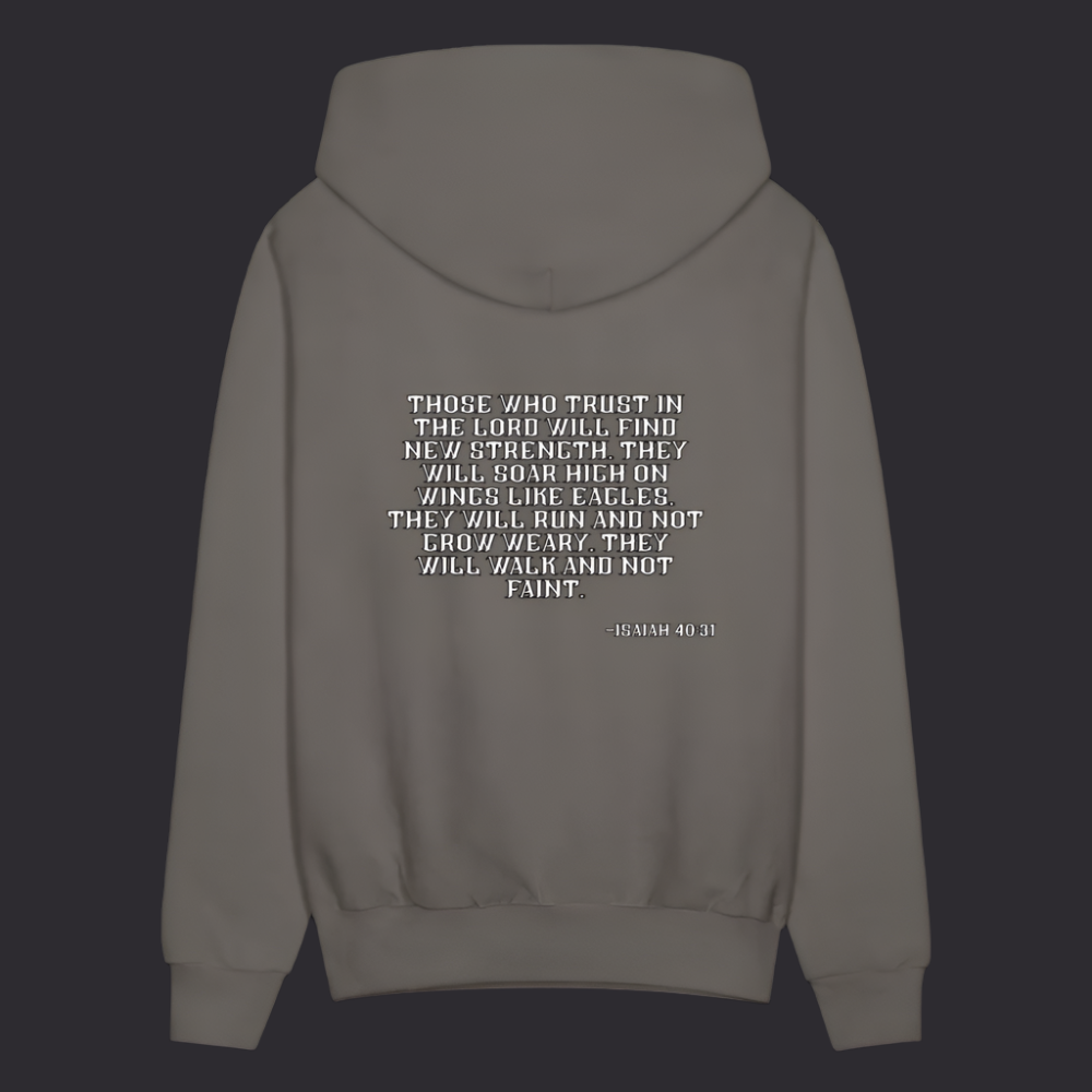 'Trust in the Lord' Asphalt Gray Hoodie Strive Collection - asphalt gray