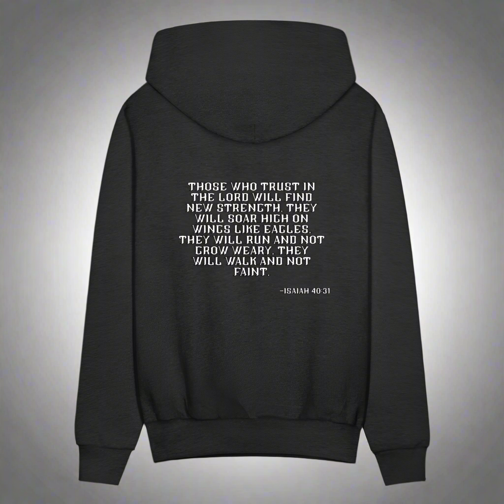 'Trust in the Lord' Charcoal Gray Hoodie Strive Collection - charcoal grey