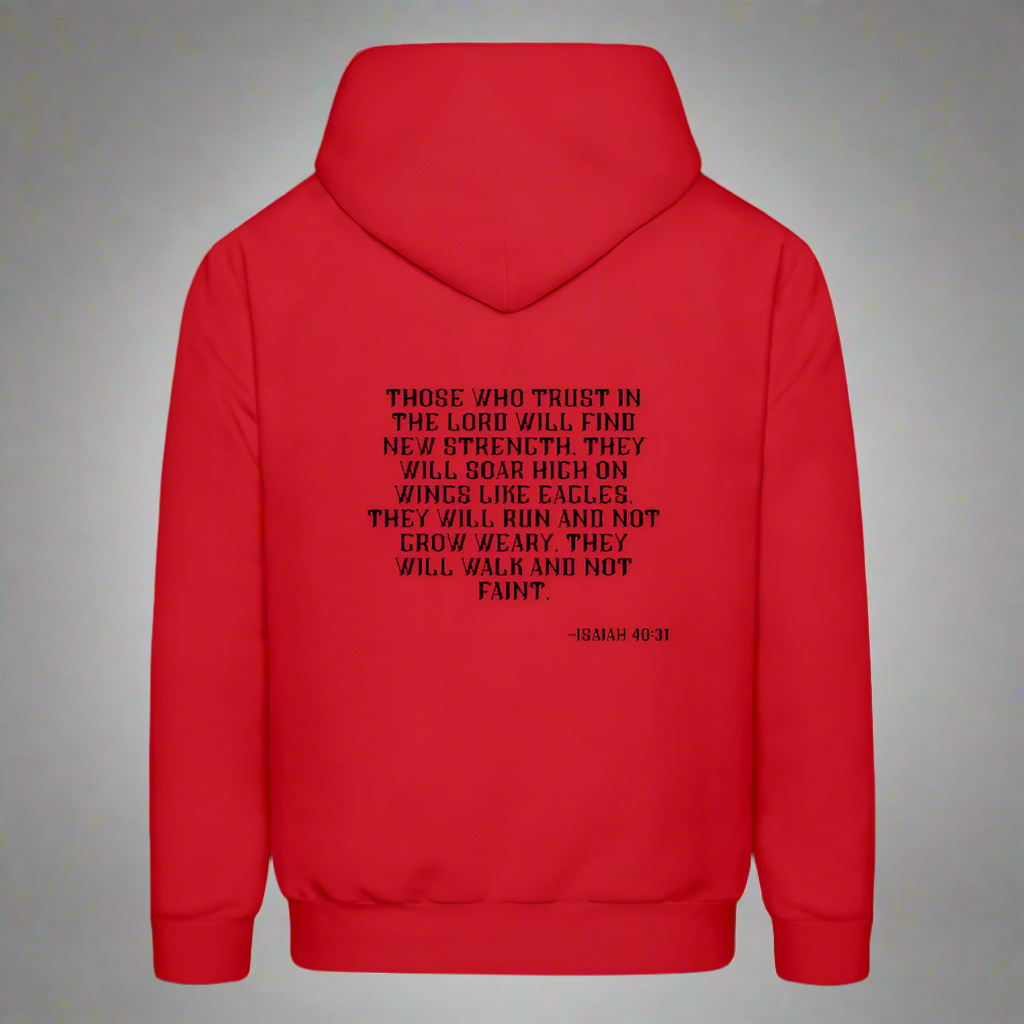 'Trust in the Lord' Classic Red Hoodie Strive Collection - red